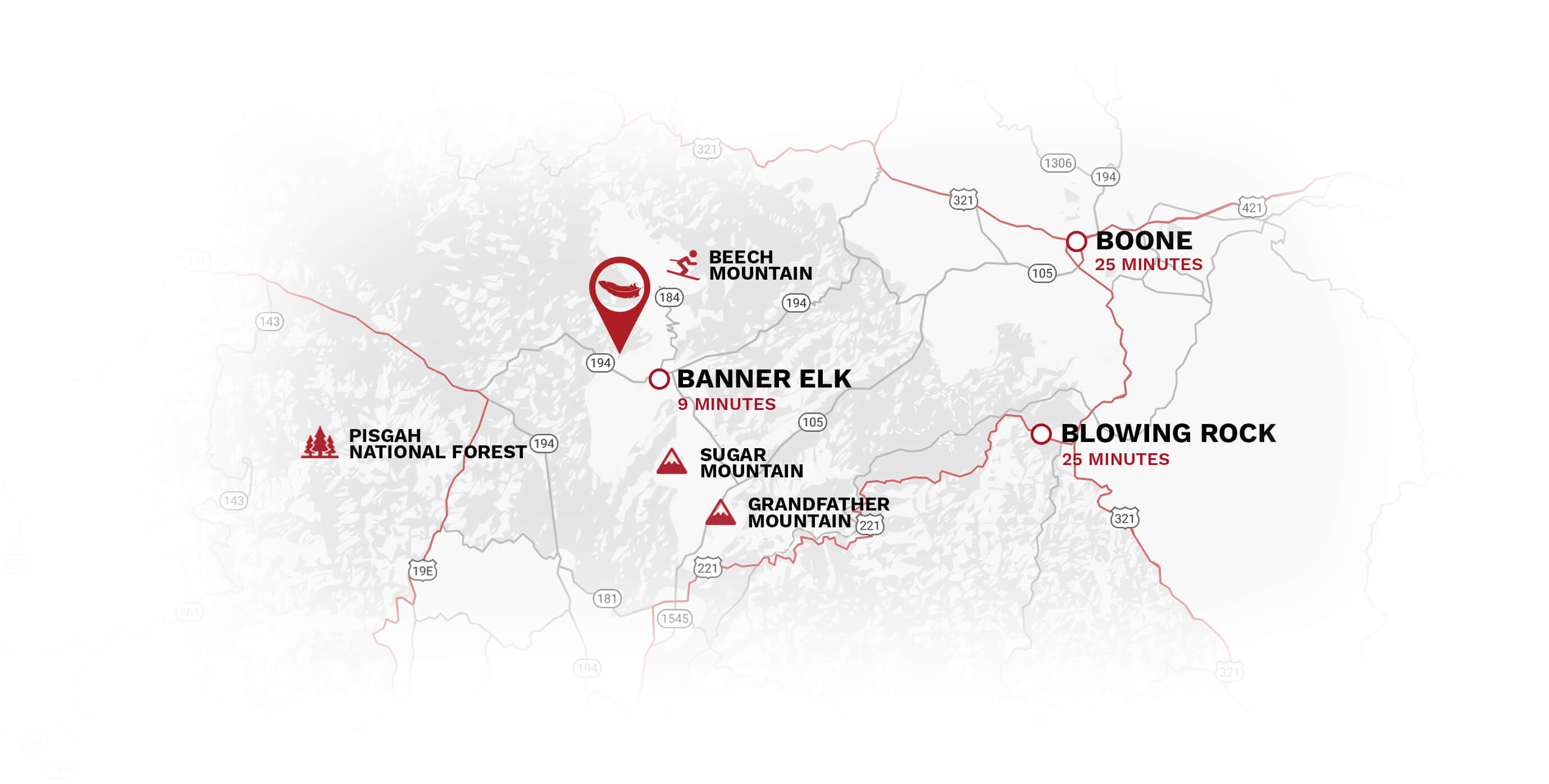 Banner Elk Map for Desktop