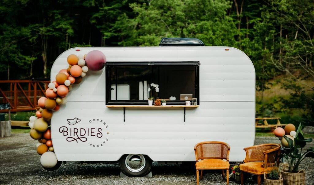 Birdies coffee and treats camper storefront