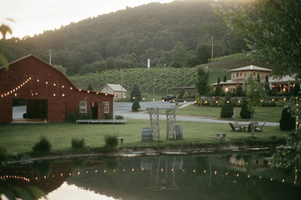 Barn and lake venue