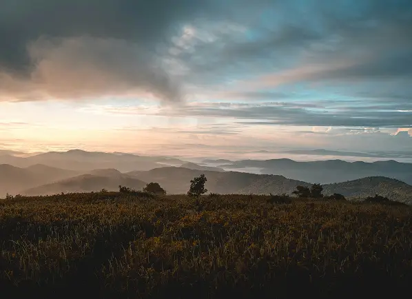 sunset at Eagles Nest in Banner Elk
